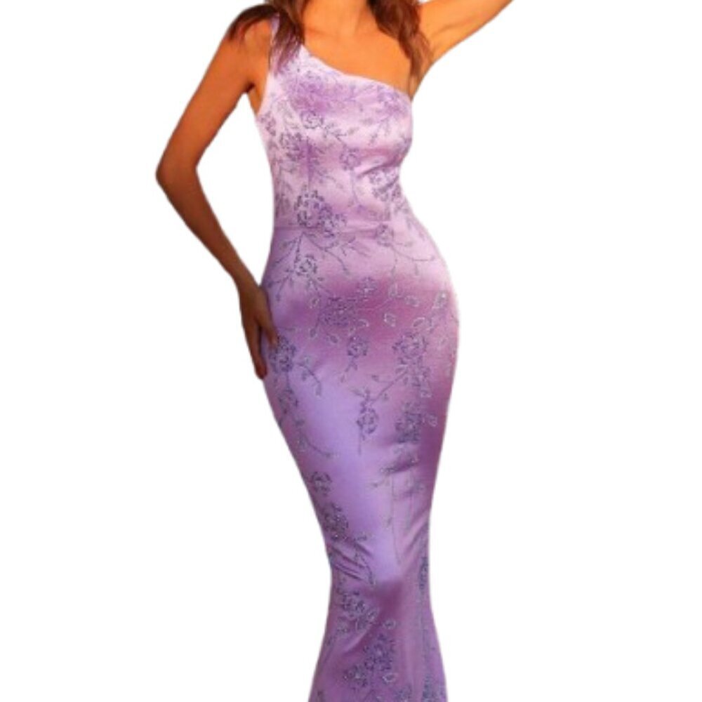 SALE NWT Clarisse 811136 Floral Beaded Prom Dress Lavender Size 10